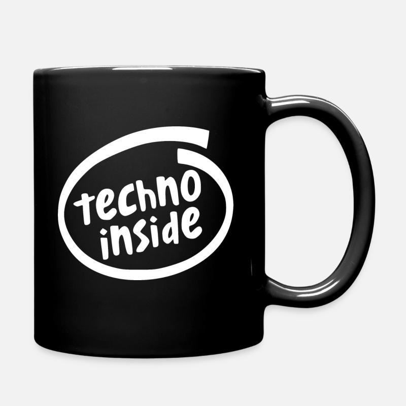 Techno inside in a circle - Full Colour Mug - black