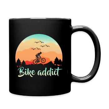 Silhouette de vélo de vélo de montagne drôle - Mug uni - noir - Droite