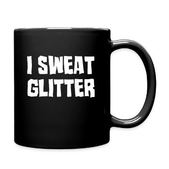 I sweat Glitter Ich schwitze Glitzer Sport Workout - Tasse einfarbig - Schwarz - Rechts