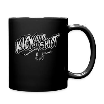 Coup de pied et décalage - Mug uni - noir - Droite