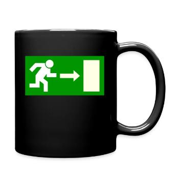 Exit Schild Vorlage zum personalisieren - Tasse einfarbig - Schwarz - Rechts