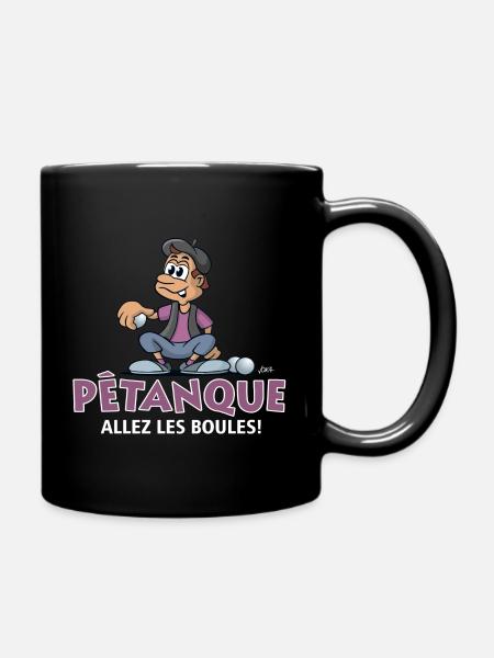 PÉTANQUE - Allez les Boules - Dunkle Shirts - Tasse einfarbig - Schwarz