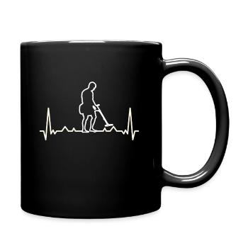 Sondengänger mit Metalldetektor - Tasse einfarbig - Schwarz - Rechts