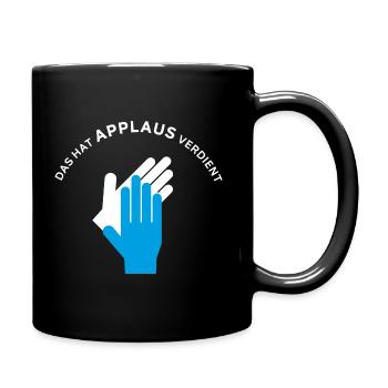 Das hat Applaus verdient / Hände klatschen Beifall - Tasse einfarbig - Schwarz - Rechts