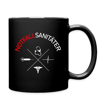 Notfallsanitäter Rettungsdienst Krankenhaus - Tasse einfarbig - Schwarz - Rechts