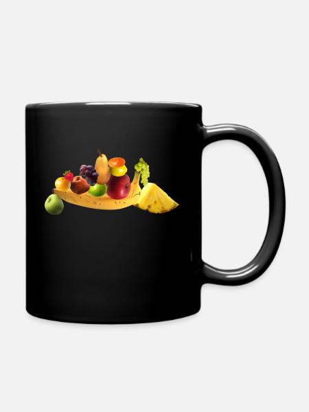Ausgewogene Frucht - Tasse einfarbig - Schwarz