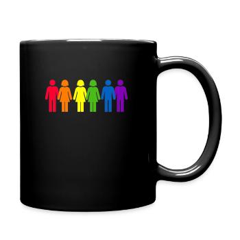 Gay pride people arc-en-ciel drapeau LGBT - Mug uni - noir - Droite