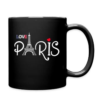Ich liebe Paris - Love Paris - Tasse einfarbig - Schwarz - Rechts