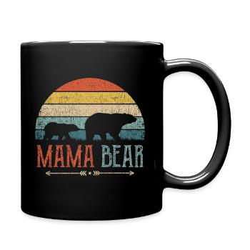 Mama Bär Mutter Frau Geschenk Eltern Paare Frauen - Tasse einfarbig - Schwarz - Rechts