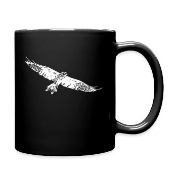 Greifvogel auf breiten Schwingen - Tasse einfarbig - Schwarz - Rechts