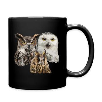 Owls - Full Colour Mug - black - Right