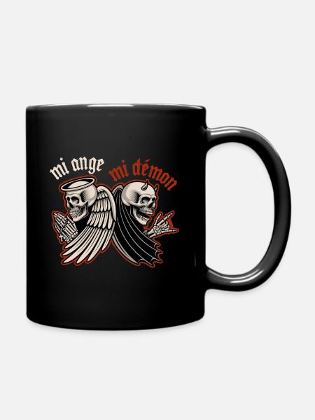 mi ange mi démon squelette - Mug uni - noir