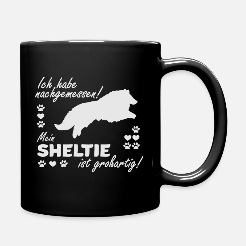 Sheltie T-Shirt Hundespruch Shetland sheepdog - Tasse einfarbig - Schwarz