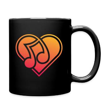 Herz mit Musiknote Ich liebe Musik - Tasse einfarbig - Schwarz - Rechts
