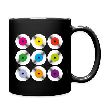 Jukebox Vinyl Records - Full Colour Mug - black - Right