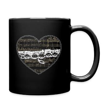 Flûte - Mug uni - noir - Droite