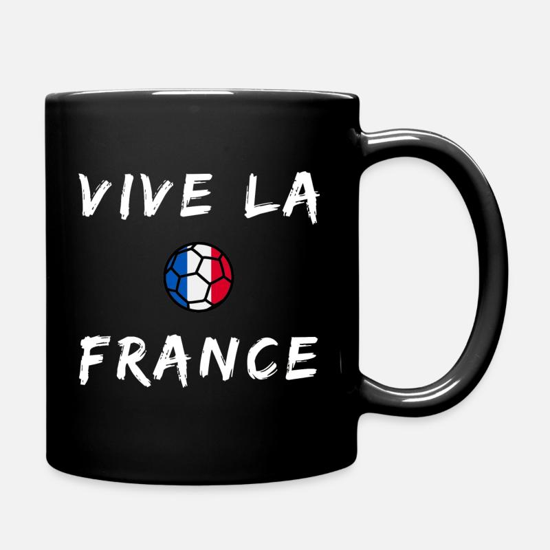 Es lebe Frankreich, Fußball - Tasse einfarbig - Schwarz