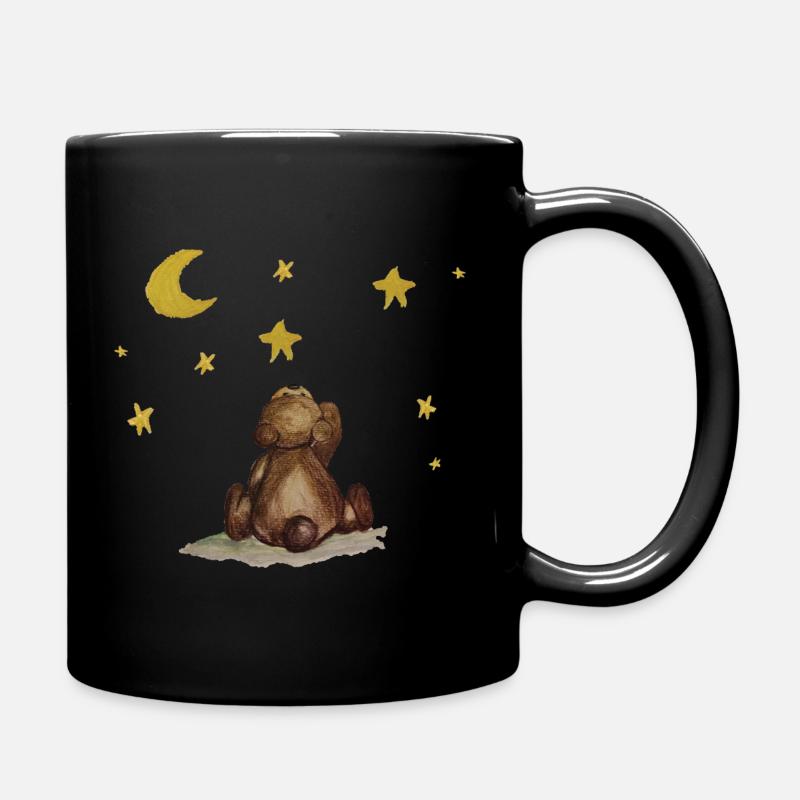 Petit ours, étoiles et lune - Mug uni - noir