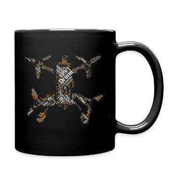 Quadrocopter FPV Drone Copter Pilot RC Flieger - Tasse einfarbig - Schwarz - Rechts