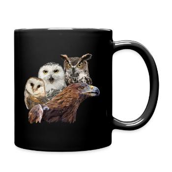Royal Eagle and Owls - Full Colour Mug - black - Right