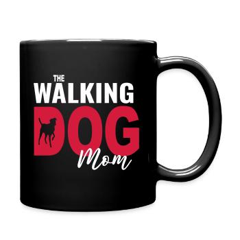 Hund lustig Gassi Frauchen Hundemama Hundehalter - Tasse einfarbig - Schwarz - Rechts