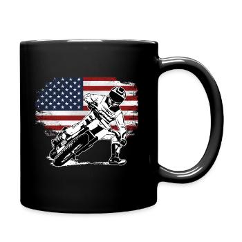 Flat Track Racer - Speedway - Tasse einfarbig - Schwarz - Rechts