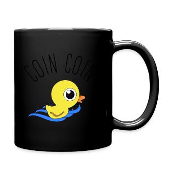 Mon petit canard mignon coin coin - Mug uni - noir - Droite
