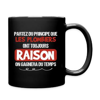 Plombier - Plomberie - Cadeau - Tuyaux - Homme - Mug uni - noir - Droite