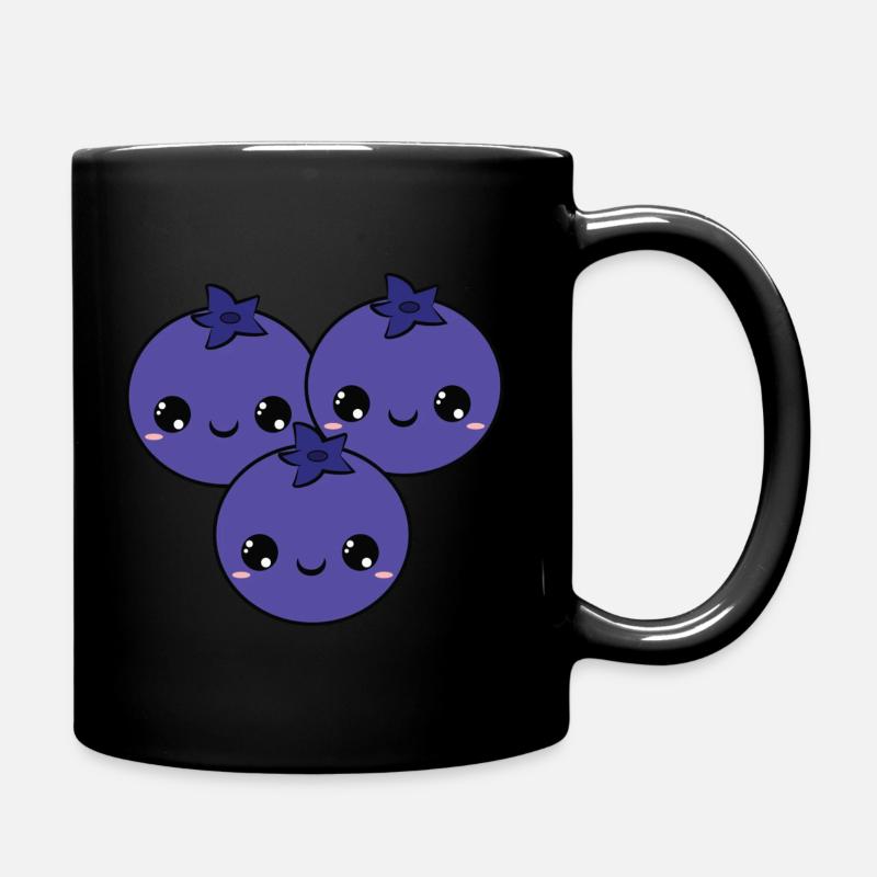 cute. funny fruit, blueberry, süße frucht,beeren - Tasse einfarbig - Schwarz