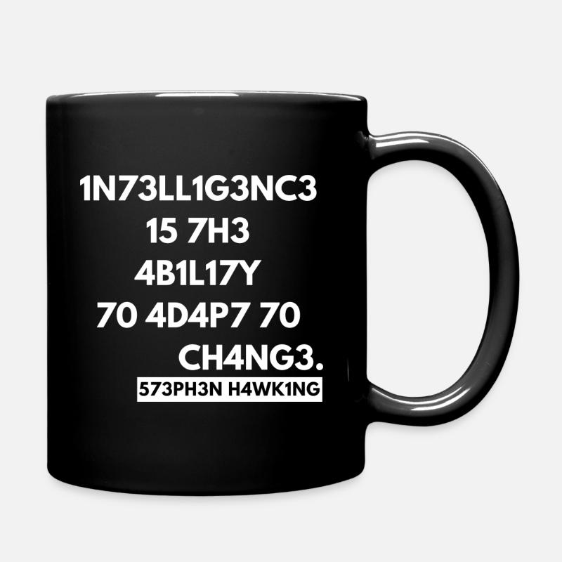 stephen hawking, vitenskap, intelligens, geeks - Ensfarget kopp - svart