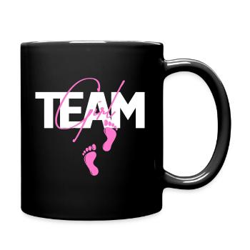 Team Girl - Vorfreude auf die Neugeborene Baby - Tasse einfarbig - Schwarz - Rechts