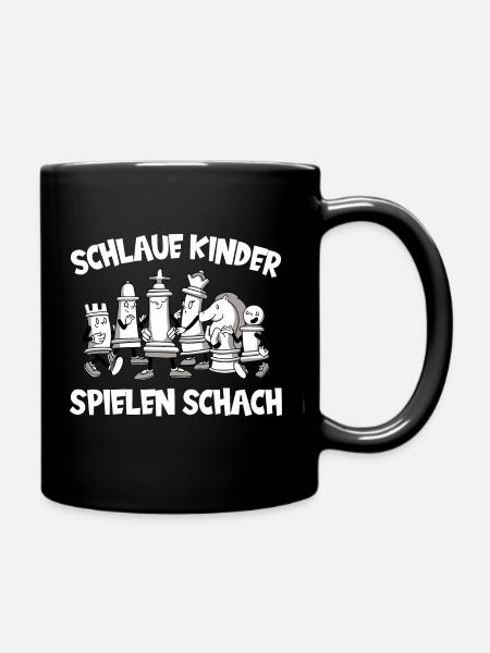 Schlaue Kinder spielen Schach Schachspieler - Tasse einfarbig - Schwarz