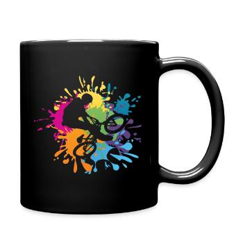 BMX MTB Colour Splash Geschenkidee - Tasse einfarbig - Schwarz - Rechts