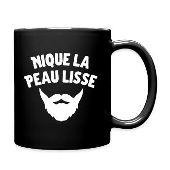 Nique la peau lisse barbe humour barbu - Mug uni - noir - Droite