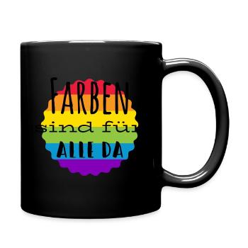 Farben für alle - Tasse einfarbig - Schwarz - Rechts