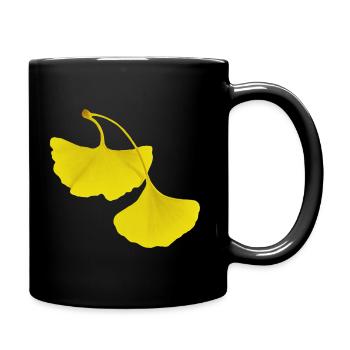 Feuilles de ginko - Mug uni - noir - Droite