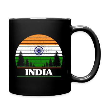 Indien - Tasse einfarbig - Schwarz - Rechts