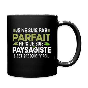Paysagiste Élagueur Jardin Métier Arbuste Cadeau - Mug uni - noir - Droite