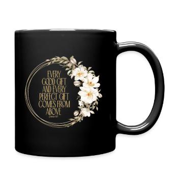 Jesus-Christ Chemise pour les dames et les filles Floral - Mug uni - noir - Droite