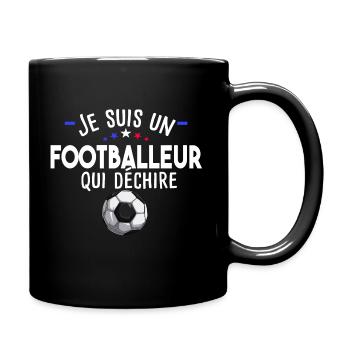 Footballeur football foot footballeuse sport - Mug uni - noir - Droite