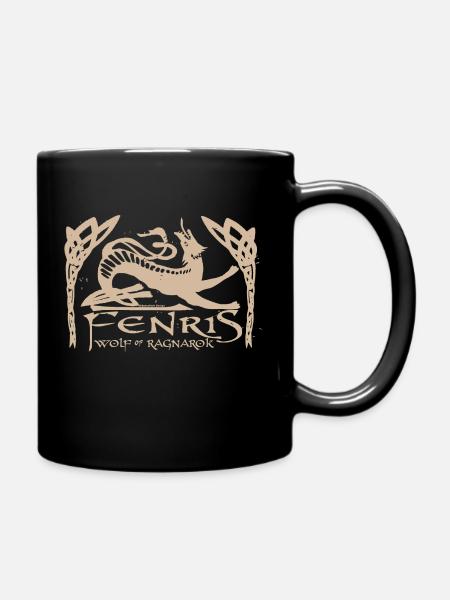 Der Fenriswolf - nordische Mythologie Fenrir Odin - Tasse einfarbig - Schwarz