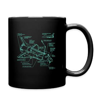 Retro Old School Shuttle Illustration - Tasse einfarbig - Schwarz - Rechts