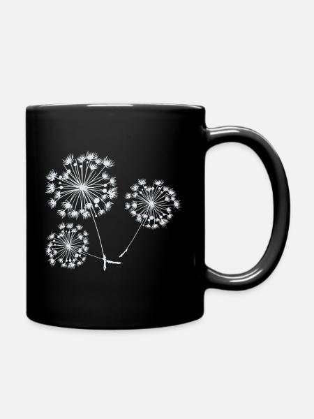 Löwenzahn Liebhaberin Taraxacum Natur Blume Design - Tasse einfarbig - Schwarz