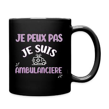 J'peux pas ambulancière Tee shirt ambulancier. - Mug uni - noir - Droite