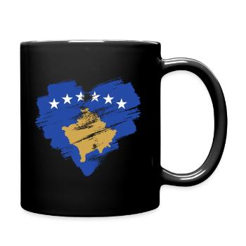 Kosovo - Tasse einfarbig - Schwarz - Rechts