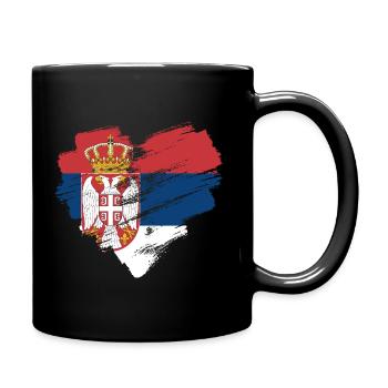 Serbien - Tasse einfarbig - Schwarz - Rechts