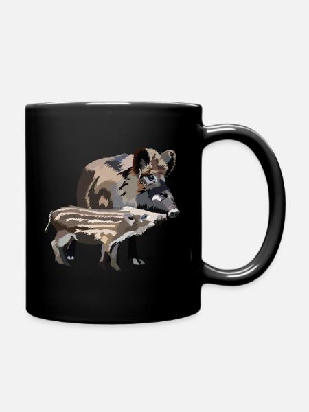 Wildschwein - Tasse einfarbig - Schwarz