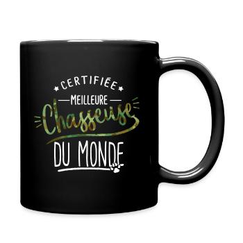 meilleure chasseuse humour femme chasse - Mug uni - noir - Droite