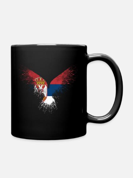 Serbien Adler Flagge - Tasse einfarbig - Schwarz