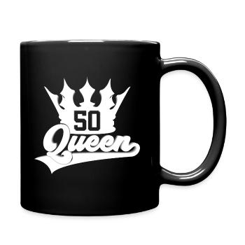 QUEEN 50TH BIRTHDAY 1971 WOMAN - Full Colour Mug - black - Right
